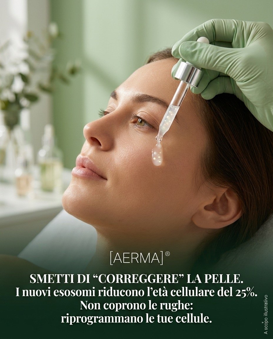 SMETTI DI “CORREGGERE” LA PELLE. I nuovi esosomi riducono l’età cellulare del 25%. Non coprono le rughe: riprogrammano le tue cellule.