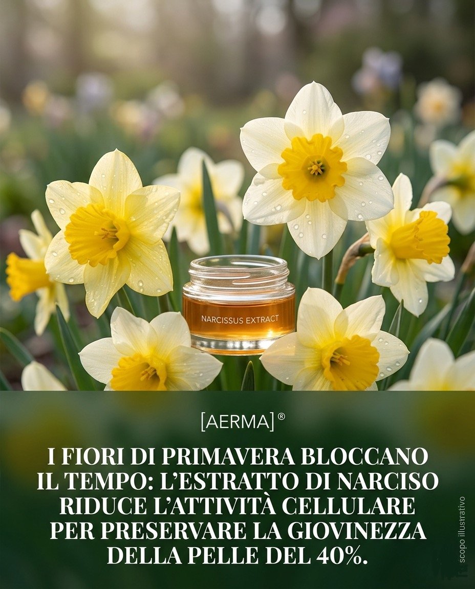 Fiori di primavera bloccano il tempo: l’estratto di Narciso riduce l’attività cellulare per preservare la gio vinezza della pelle del 40%.