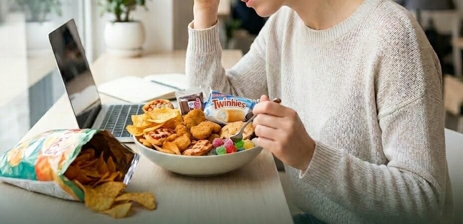 IL CIBO “VELOCE” TI RENDE LENTO. Ogni +10% di cibi ultra-processati riduce la tua capacità di attenzione in mod o misurabile.